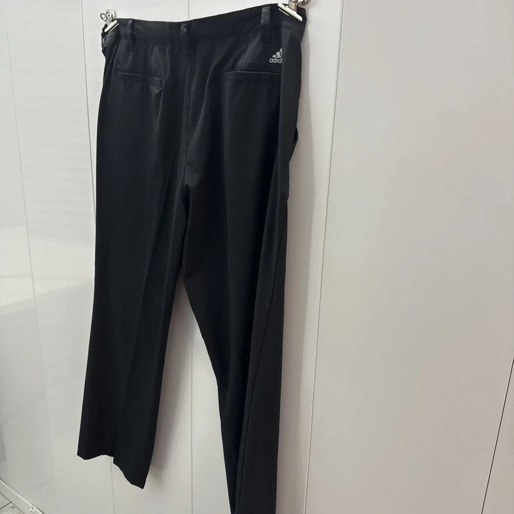 Adidas Men's Black Golf Pants Flat Front Gripper Waistband 38x30